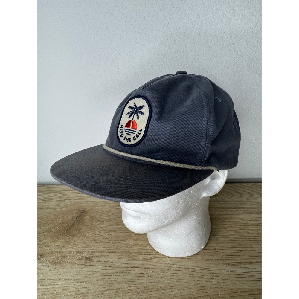 Howler Bros Heed The Call Palm Tree Rope Snapback Hat Gray Cotton Twill Cap
